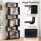 Costway 6-tier Storage Bookshelf S-shaped Geometric Bookcase with Anti-toppling Kits Brown/Black/White